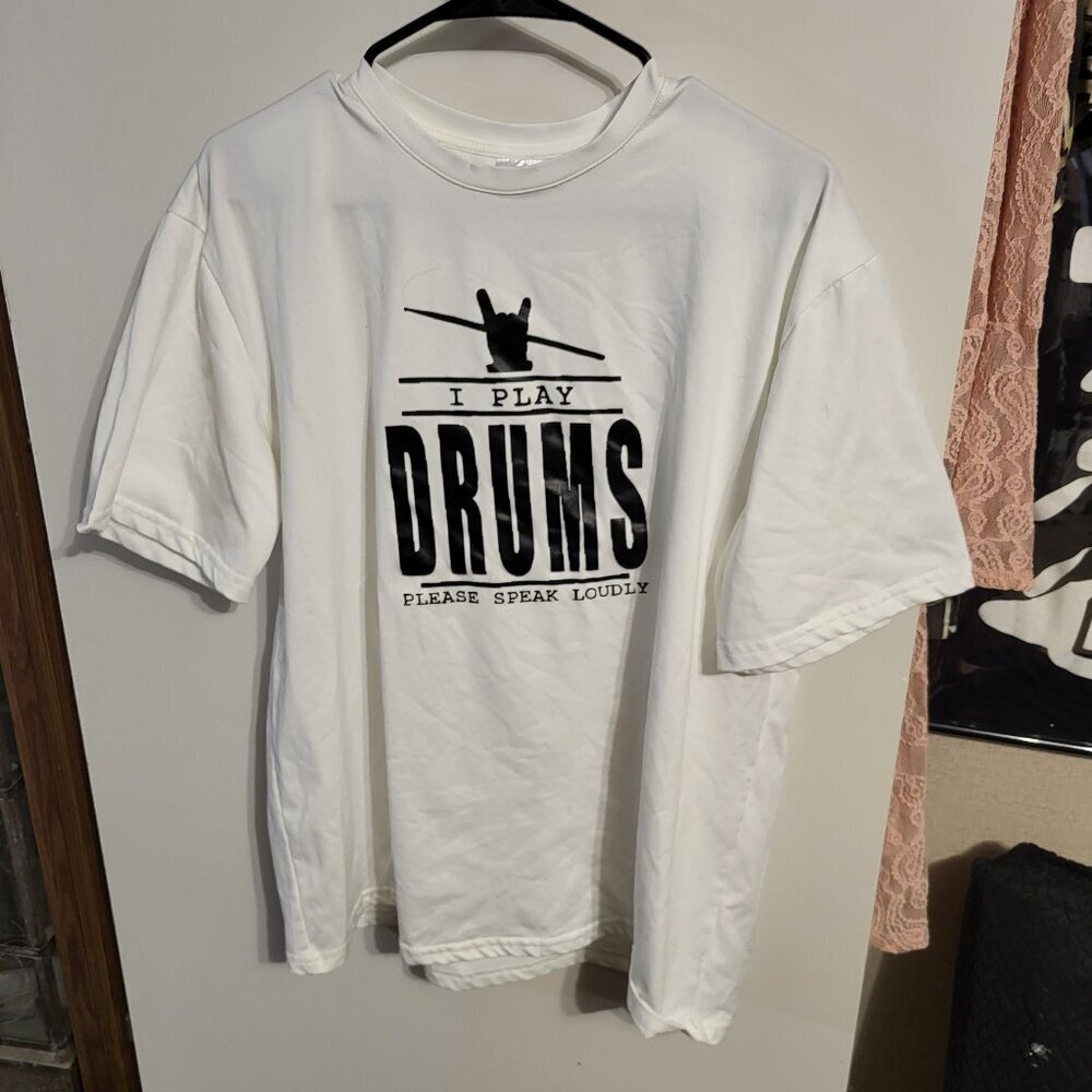 MENS I PLAY DRUMS T-SHIRT SZ XL